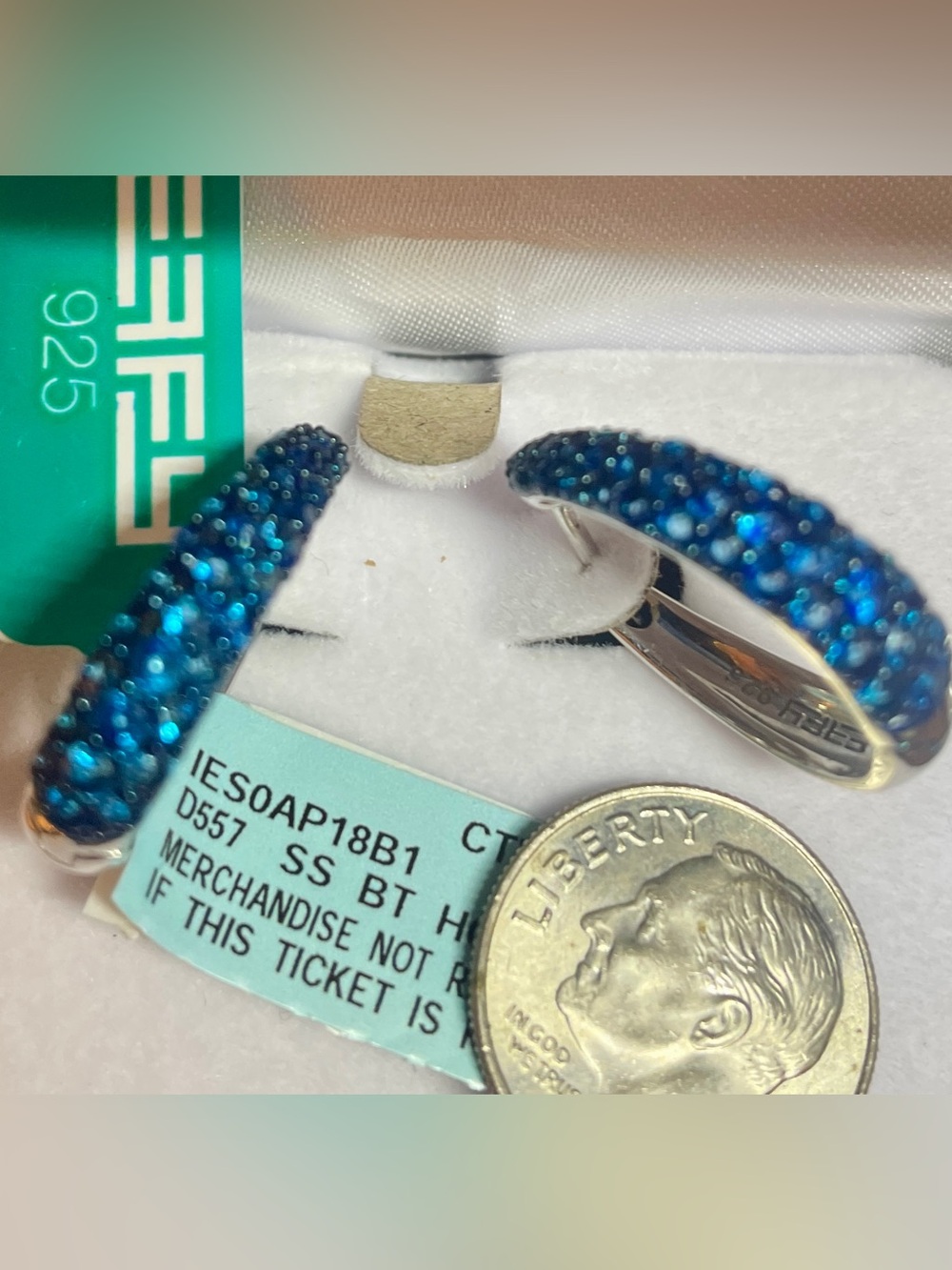 Effy London Blue Topaz Lever-back Drop Earrings in Sterling Silver. NWT - Picture 4 of 7